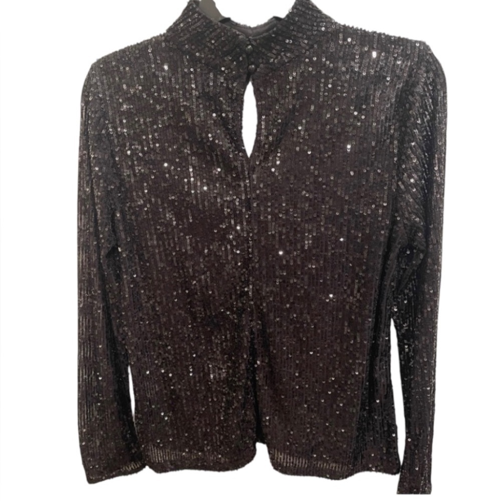 CeCe Black Sequin Top - Picture 4 of 12